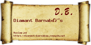 Diamant Barnabás névjegykártya